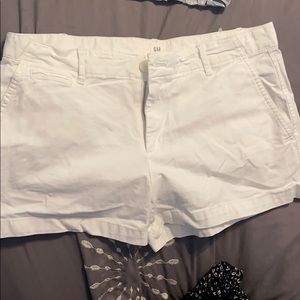 White jean shorts